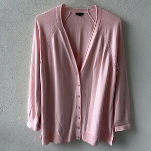Talbots Pink Button Front Cardigan Size XL V-Neck Office School Casual Fall Soft